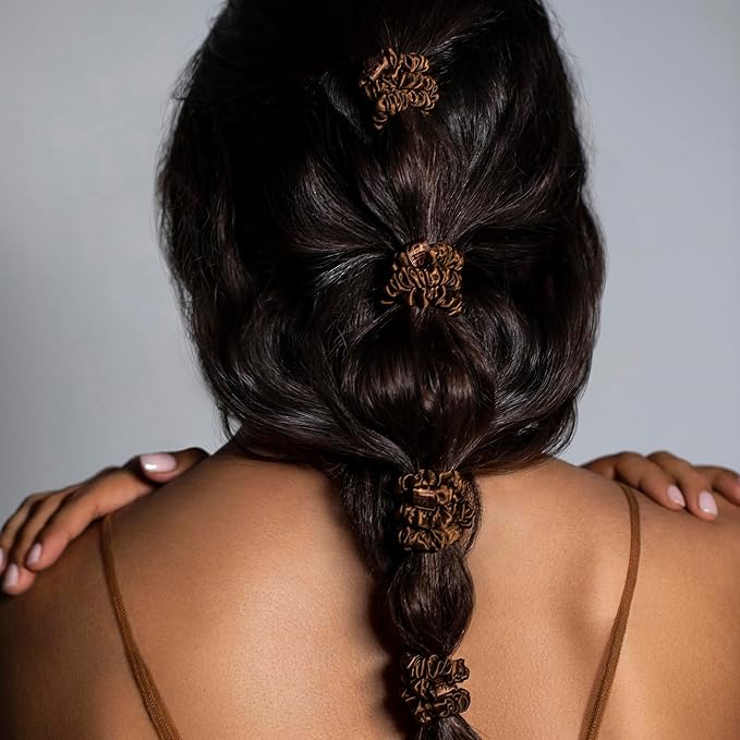 SLIP Amazon Exclusive Skinny Scrunchies: Anti-Crease, Anti-Breakage Slipsilk™ Design Protects Delicate Hair | Includes 3 Pure Silk Scrunchies, Basics
