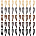 Neutral Shades Glossy Snap Hair Clips by FLAREANN – 50 PCS 2 Inch Non-Slip Metal Hair Barrettes for Women in Beige, Black, Brown, Light Brown & Grey – Minimalist Hair Accessories