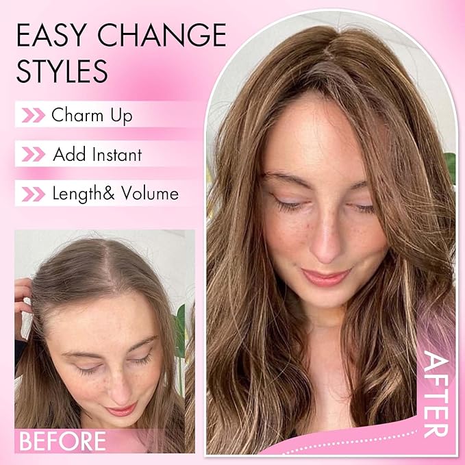 Isaic Hair Toppers for Women 24 Inch Synthetic Hair Pieces, 360° Clips In and Adjustable Bandage Layered Toppers, Toppers Hair Pieces Add Volume for Thinning Hair and Daily Use (Ombre Blonde)