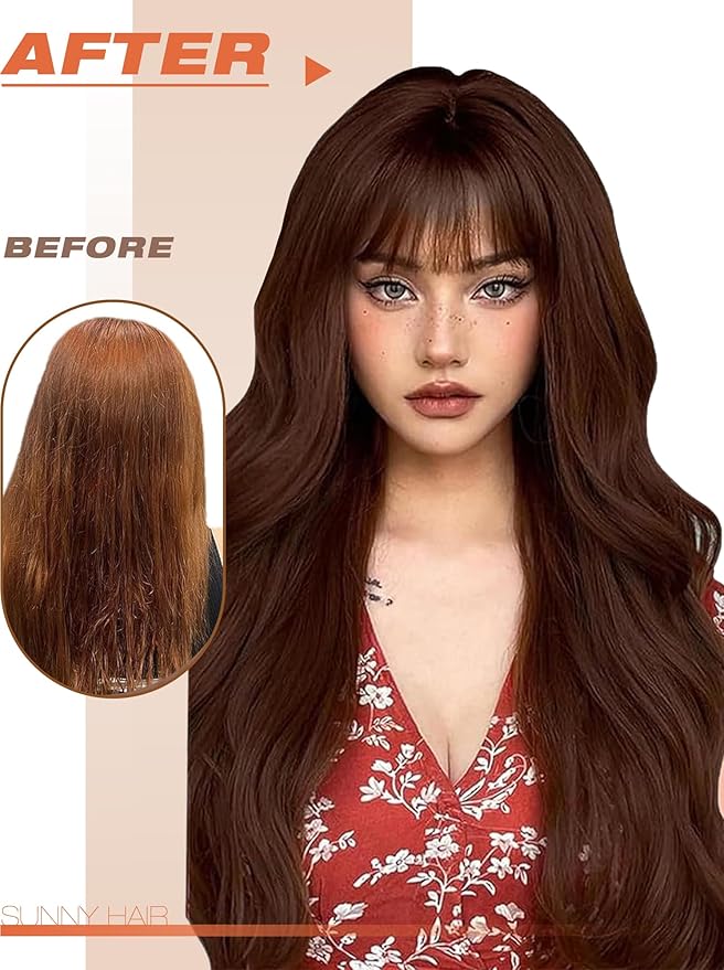 Sunny Hair Tape in Hair Extensions Human Hair, 22inch 40Pcs Auburn Brown Human Hair Tape in Extensions Remy Invisible Tape ins Human Hair Extensions Straight
