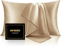 INFIIXSO Mulberry Silk Pillow Case King Size, Silk Pillowcase with Hidden Zipper 20"x36", Extraordinary Smooth and Soft Pillow Cases for Hair and Skin(Champagne, 1 Pack)