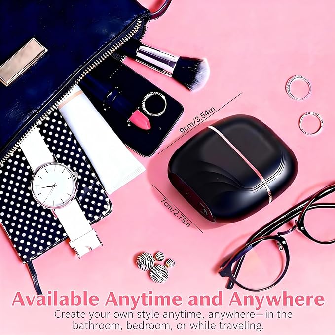 Mini Hair Straightener,30s Heating Wireless Cordless Portable Hair Straightener Brush,3-Speed Temperature Control,Christmas Gift for Women Men Home or Travel