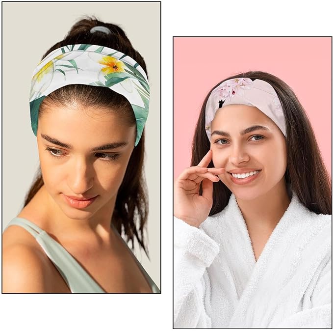 6 Pcs Stretchy Headbands for Women, Absorbed Sport Headband Soft Twist Knotted Headbands for Daily Life Yoga Workout, Dogs Collection Multi Animal