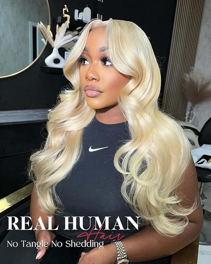 Alididi 613 Lace Front Wig Human Hair 13x4 Blonde Body Wave Hd Transparent Lace Frontal Wigs Human Hair Pre Plucked With Baby Hair 180% Density Blonde Glueless Wigs Human Hair 30 Inch