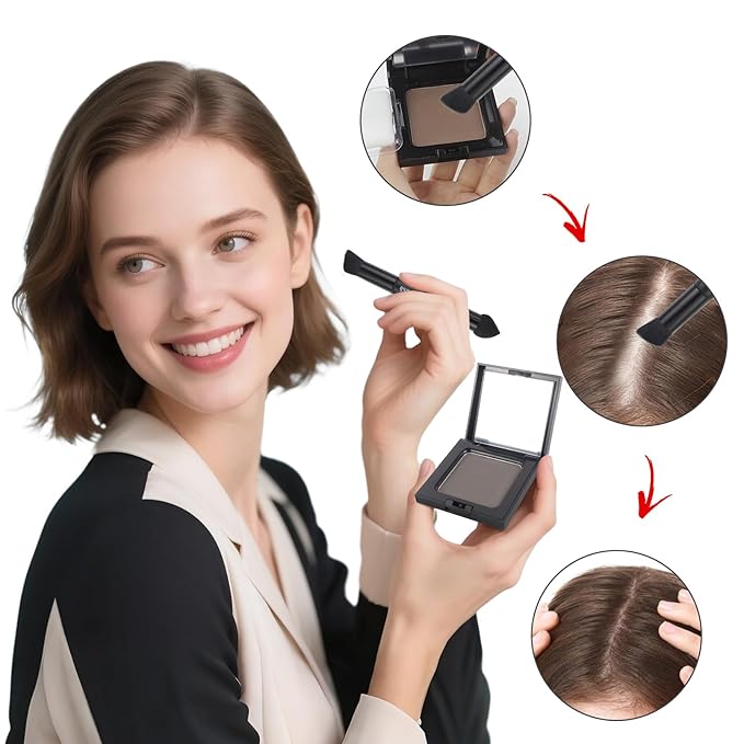 VOLLUCK Root Touch up Powder, Long-lasting Gray Hair Cover up Powder for All Hair Types, Waterproof for Women and Men (Medium-Blonde, 0.42 0unce)
