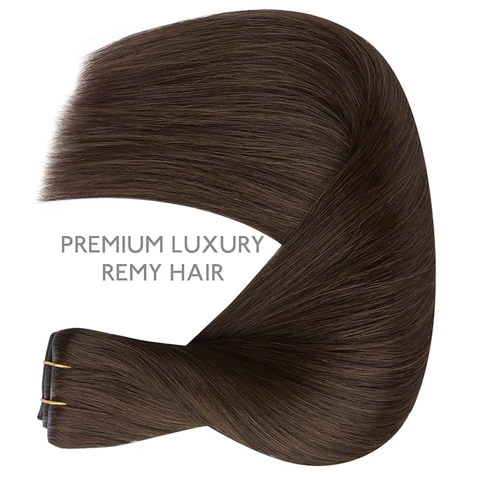 WENNALIFE Invisi Edge Clip in Hair Extensions Real Human Hair, 14 Inch 130g 9pcs Chocolate Brown Seamless Clip in Extensions Remy Hair Clip Ins Invisible PU Skin Weft Extensiones De Cabello Hmano