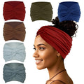Wide Headbands For Women Extra Large Headband Twisted Knot Head Bands For Women's Hair Band Scarf Turban Accessories 6 Pack