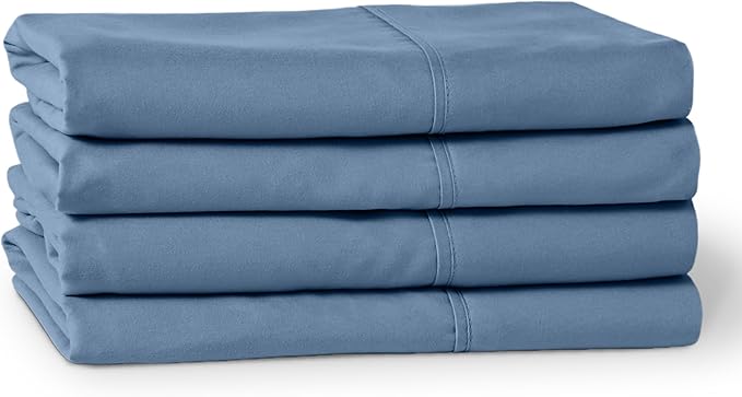 Bare Home Microfiber Bulk Pillow Cases - Standard/Queen Size Set of 4 - Cooling Pillowcases - Double Brushed - Coronet Blue Pillowcases 4 Pack - Easy Care (Standard - 4 Pack, Coronet Blue)
