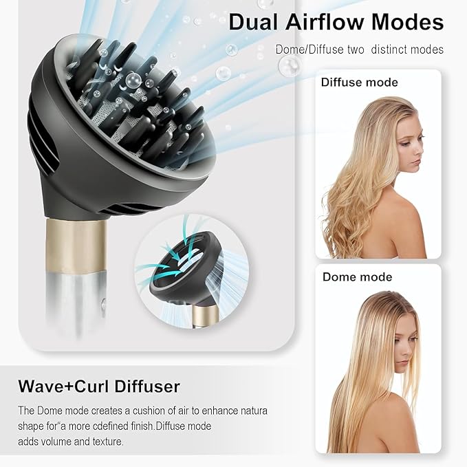 Upgraded Curl Wave Hair Diffuser Attachment for Dyson Airwrap,HS01 HS05 HS08–Enhances Natural Curls, Adds Volume & Shine | Gentle Heat Protection | Ideal Styling Tool for Wavy & Curly Hair Women