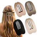 4 PCS Flat Hair Clips, Strong Hold Hair Clips for Thick Thin Hair, Stylish Classic Hair Barrettes, Large Flat Claw Clips for Women Girls (Neutral)