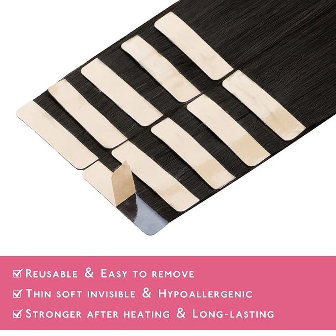 WENNALIFE Tape in Hair Extensions Human Hair Dark Brown to Chestnut Brown and Dirty Blonde Highlighted Tape in Extensions, 10pcs 30g 22 inch Remy Invisible Tape Ins Straight Colored Soft Refill Set
