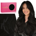 WENNALIFE Invisi Edge & Classic Tape in Hair Extensions Human Hair, 16 Inch 100g 40pcs(20pcs Invisi Edge & 20pcs Classic) Natural Black Invisible Luxury Remy Hair Natural Seamless Injected Tape Ins