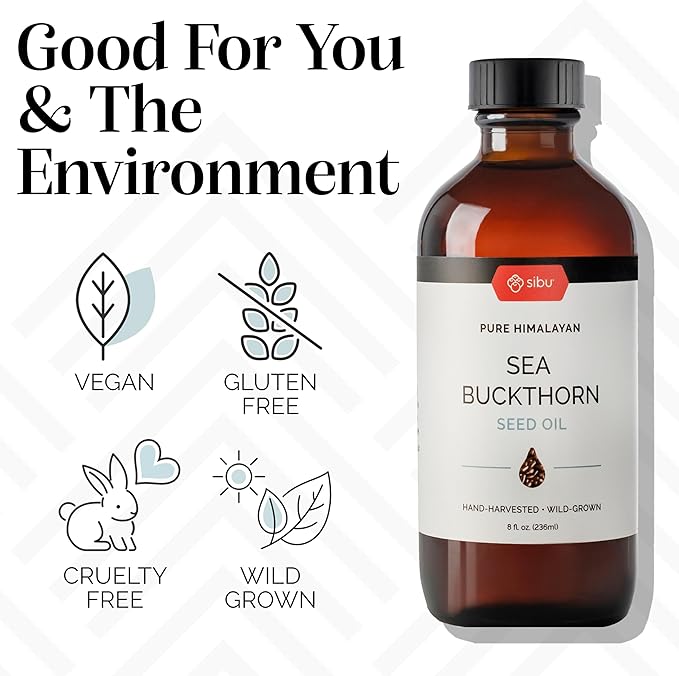 sibu Premium Himalayan Sea Buckthorn Seed Oil, 2 oz