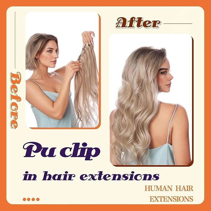 Full Shine Human Hair Clip in Extensions Jet Black Invisible Clip in Hair Extensions Black Remy Human Hair with PU Weft Full Head Ease of Use 16 Inch 8 PCS 120 Grams