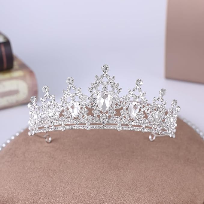 Princess Tiara and Crown for Women Wedding Tiaras for Bridal girls Tiaras and Crystal Crowns Rhinestone Headband Metal Hair Accessories for Costume Birthday Party Prom Gifts