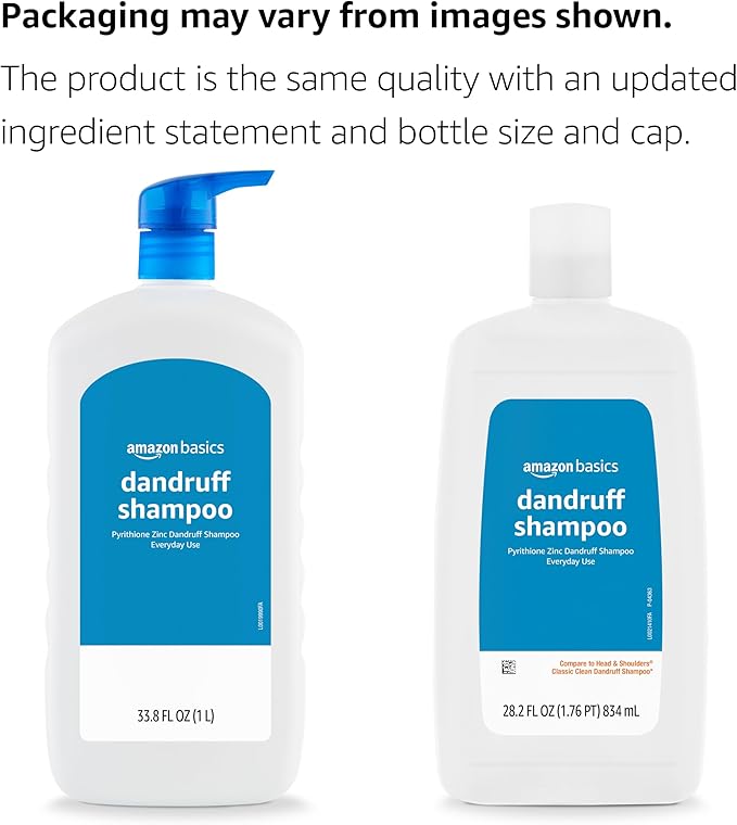 Amazon Basics Dandruff Shampoo for Normal to Oily Hair, 28.2 Ounce (Pack of 4)