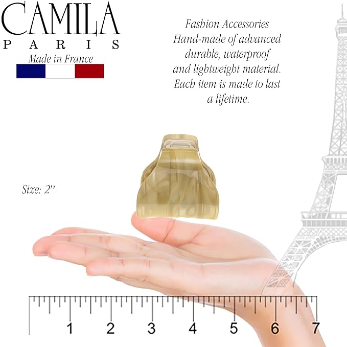 Camila Paris CP3263 French Hair Clip for Women for Long Curly Wavy Hair, Beige, Girls Hair Claw Clips Jaw Fashion Styling Hair Accessories for Women, Strong Hold No Slip Grip, Made in France