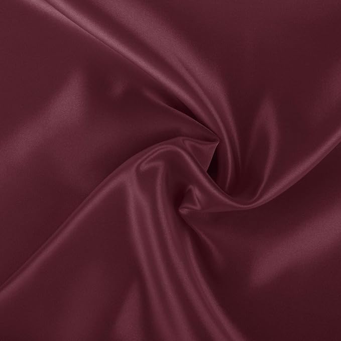 BLISSFORD Satin Pillowcase with Zipper, for Hair and Skin Care, Feels Soft and Cool Like a Silk Pillowcase, Satin Pillow Cases 2 Pack, Slik Pillow Cover, Burgundy, Queen, Set of 2