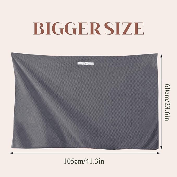 Women Microfiber Hair Towel Wrap with Elastic Strap,Super Absorbent Anti Frizz Drying Turban for Curly, Long,Wet Hair- Grey
