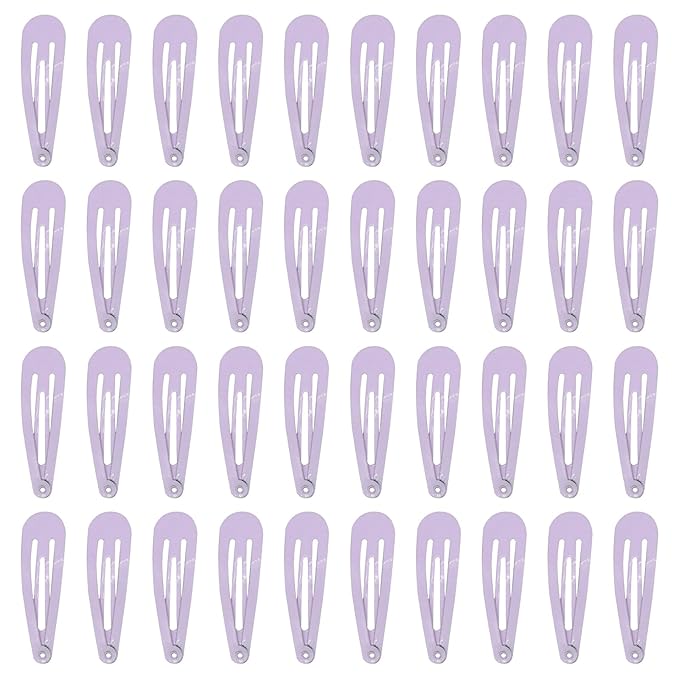40 Pcs 2 Inch colorful Metal Snap Hair Clips No Slip Hair Barrettes For Women Hair Accessories(Purple)