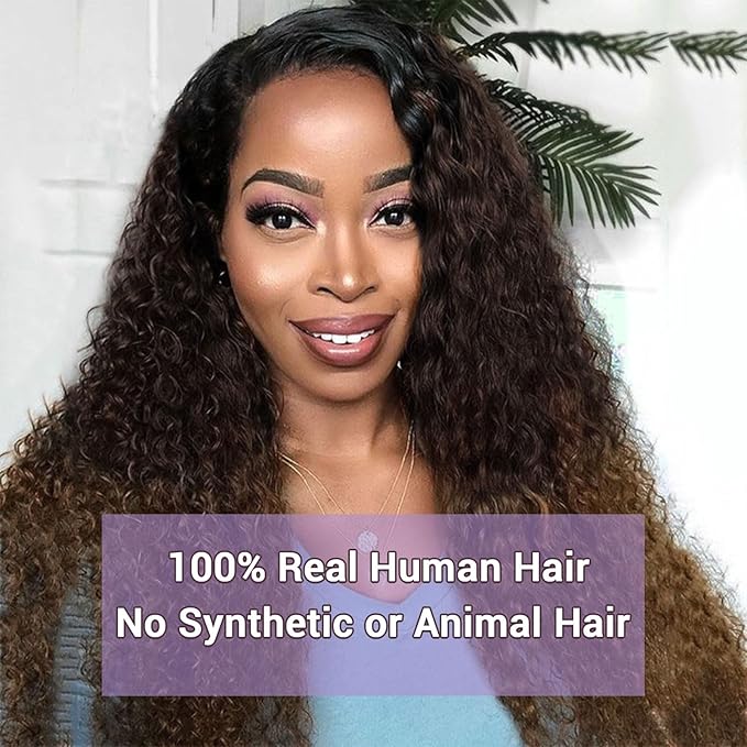 T1B/2/30 Ombre 2x6 Water Wave Lace Closure 100% Real Human Hair 12 Inch Chestnut Brown Ombre Water Wave Transparent Lace Closure