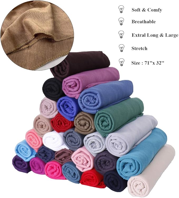 Harewom Head Wraps for Black Women Stretch Head Scarf Long African Hair Wraps Turban Headwraps Jersey Headbands