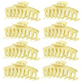 TOCESS Hair Claw Clips for Women - 8PK Large Neutral Matte Jumbo Hair Clips for Thick, Thin, Long, Short, Curly Hair Girls, Big Jaw Clip Set for Daily Use (Lemon Yellow)