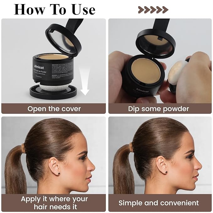 Instant Hairline Powder, Root Touch Up Hair Color for Gray Coverage and Thinning Hair, Root Cover Up Conceals Hair Loss & Bald Spots, Natural and Non-Greasy Hair Color for Women & Men, Blonde