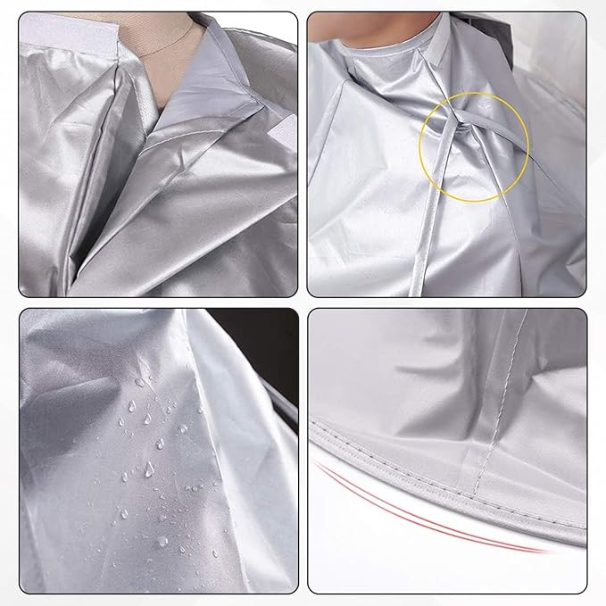 2 Pcs Hair Catcher for Haircuts, Haircut Cape, Foldable Hairdressing Umbrella Cape, Waterproof, Suitable for Adults and Children, Salon and Home Trimming/Coloring/Styling (Light Grey)