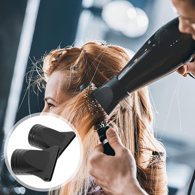 2PCS Professional Blow Dryer Narrow Concentrator - Specific Fit 4.3-4.5cm Diffusers, Black ABS Plastic Nozzle Replacement for Hair Dryer Attachments, Salon-Grade Flat Blow Styling Tools