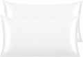 NTBAY 2 Pack Satin King Pillowcases for Hair and Skin, Luxurious and Silky Pillow Cases with Envelope Closure, 20x40 Inches, White
