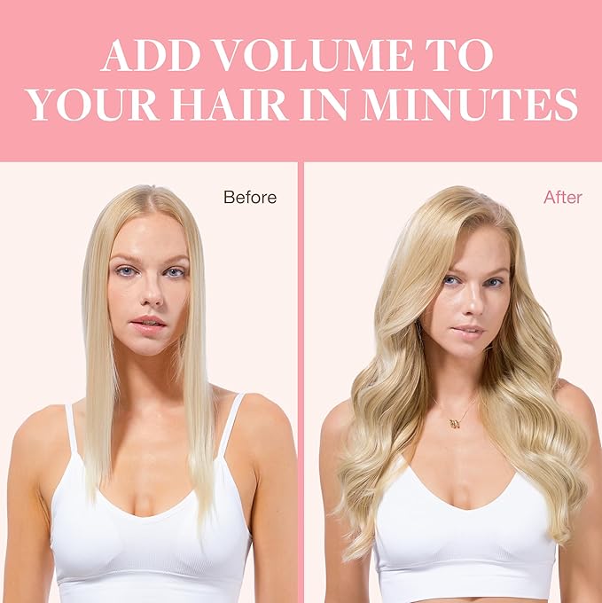 GOO GOO Clip in Hair Extensions Real Human Hair, Remy Human Hair Extensions Clip ins for Women, Natural Human Hair, 20inch 160g 7Pcs, #16/22 Light Blonde Highlighted Golden Blonde