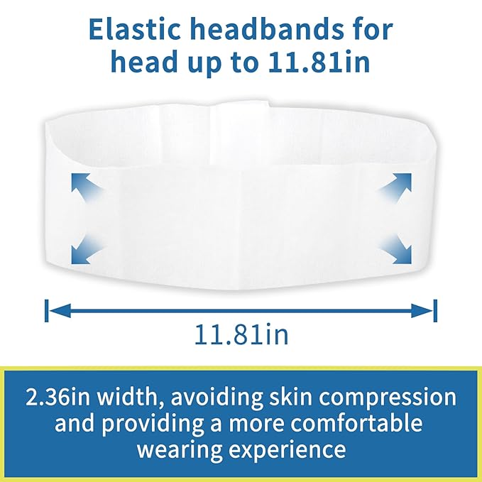 50pcs Disposable Headbands for Spa - Non Slip Elastic Spa Facial Head Bands Bulk Head Wrap Hair Bands For Women'S Hair Skincare Washing Face Makeup Facial Tools Esthetician Supplies Adjustable