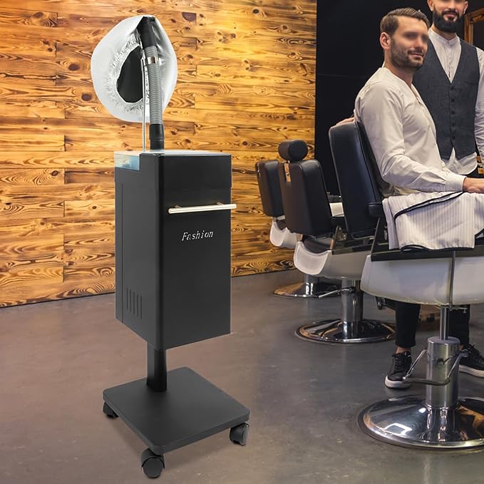 Professional Vertical Nano Hair Steamer, 110V 650W Salon-Grade Steam Machine with 360° Mobility Base, Hair Oil Treatment Equipment for Spa & Home Use, Commercial Steam Therapy System (Black)