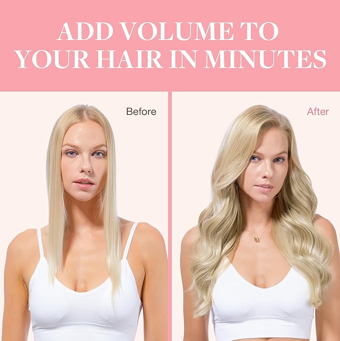 GOO GOO Clip in Hair Extensions Real Human Hair, Remy Human Hair Extensions Clip ins for Women, Natural Human Hair, 22inch 170g 7Pcs, #60A Platinum Blonde