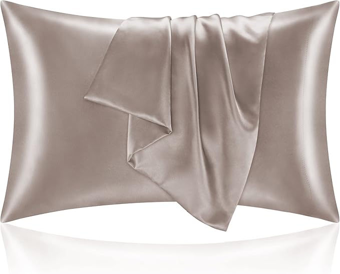 BEDELITE Satin Pillowcase for Hair and Skin, Super Soft and Cooling Similar to Silk Pillow Cases 2 Pack with Envelope Closure, Gift for Women Men(20"x30" Queen Size, Rose Taupe)