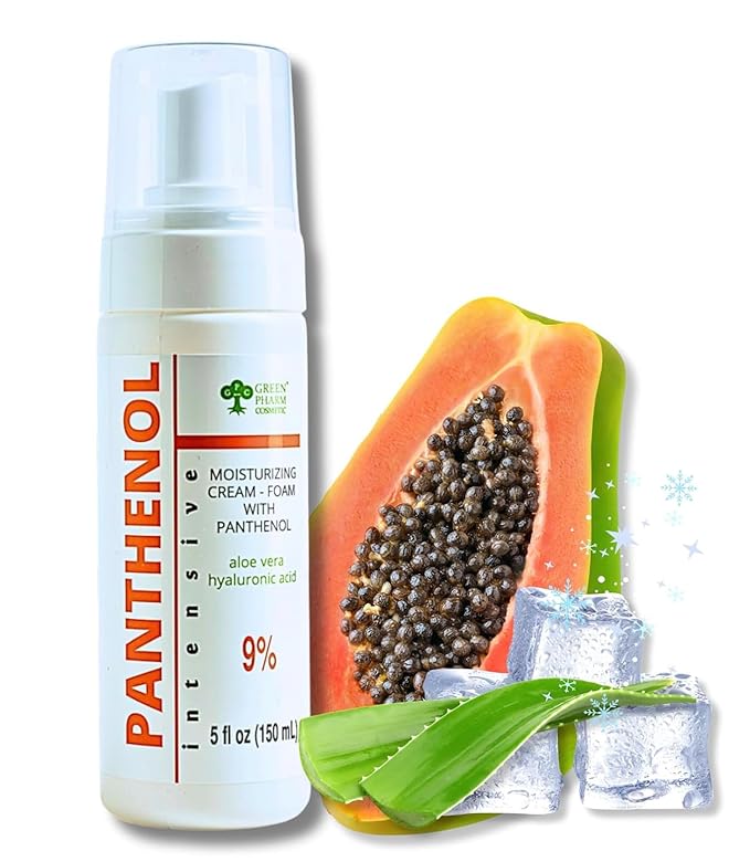 9% Panthenol Foam Spray, Vitamin B5 + Deep Moisturizing Hyaluronic Acid After Sun Care, After Tattoo Care, Hair Transplant & Baby Rash Relief, 5 Oz / 150 Ml