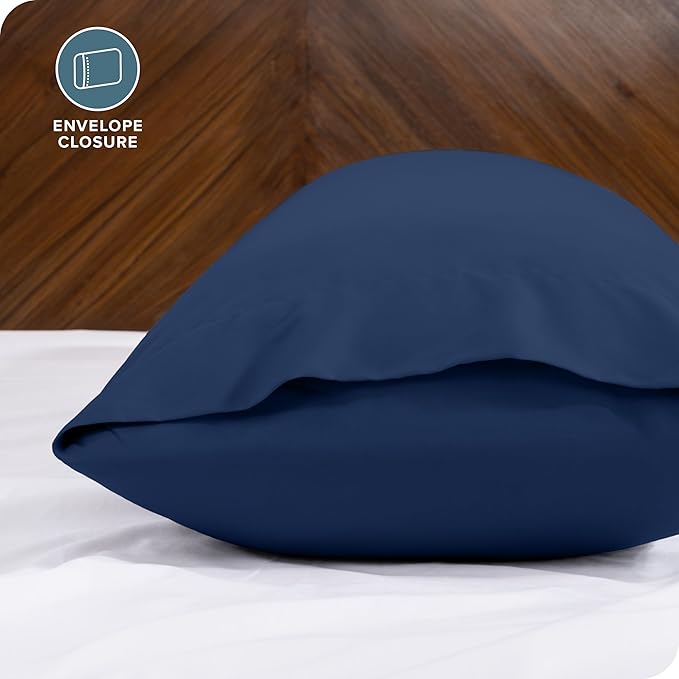 Bare Home Microfiber Body Pillow Cover - Ultra Soft & Cooling - Double Brushed - Envelope Closure - Easy Care (20''x54'' Body Pillow Cover, Dark Blue)