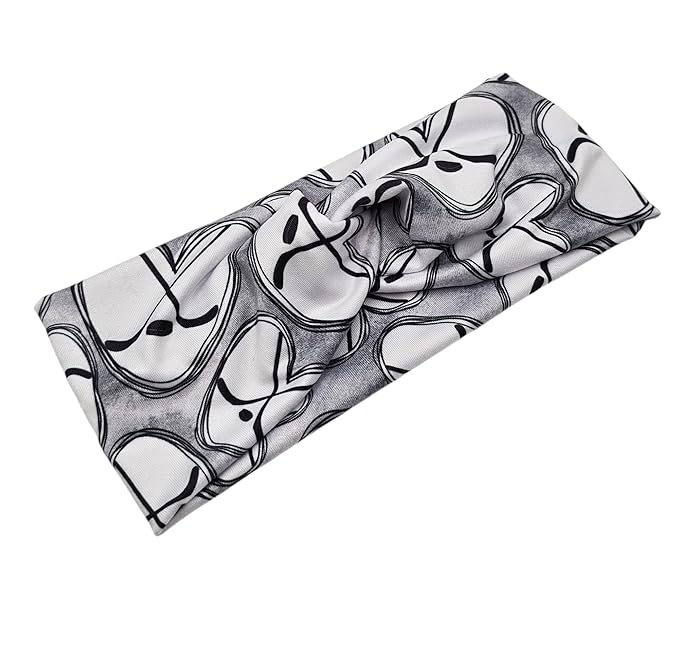 Soft Stretchy Headband, 3-in-1 Versatile Twist Style, One-Piece (Hockey Hearts, Adult)