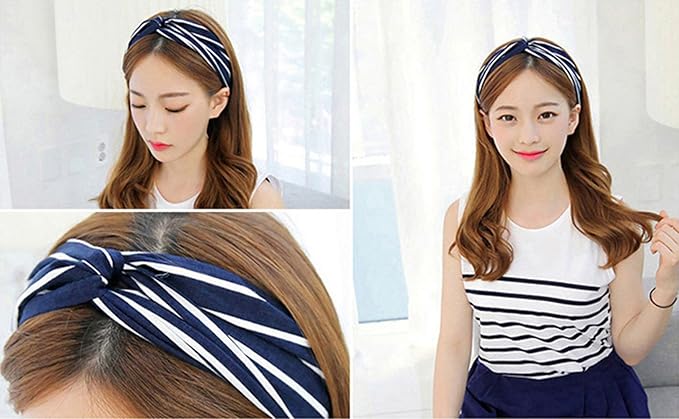 DRESHOW 10 Pack Boho Headbands for Women Girls Criss Cross Elastic Hair Bands Yoga Flower Headwraps Accessories
