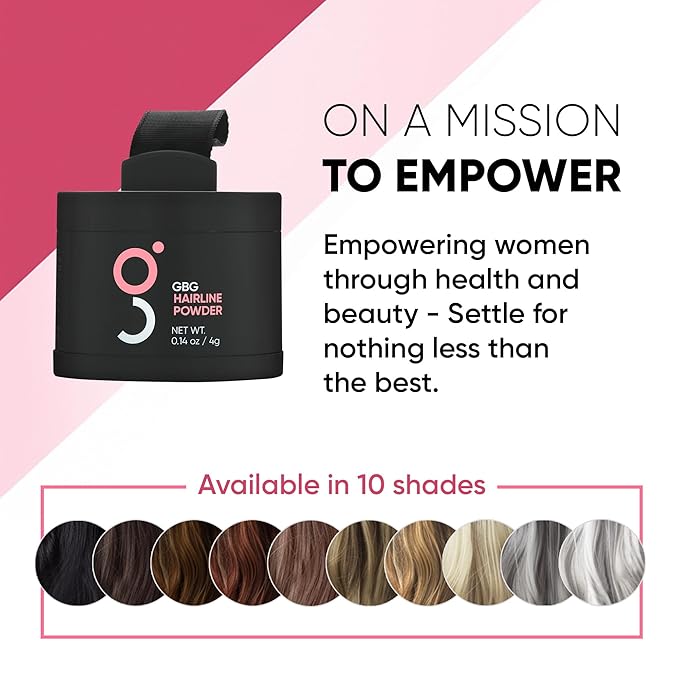 GBG Hairline Powder, White - 48-Hour Coverage Root Touch Up Powder for Bald Spots, Instant Hair Loss Concealer & Brightening Highlights - Hair Fillers for Thinning Hair for Women & Men, 4g