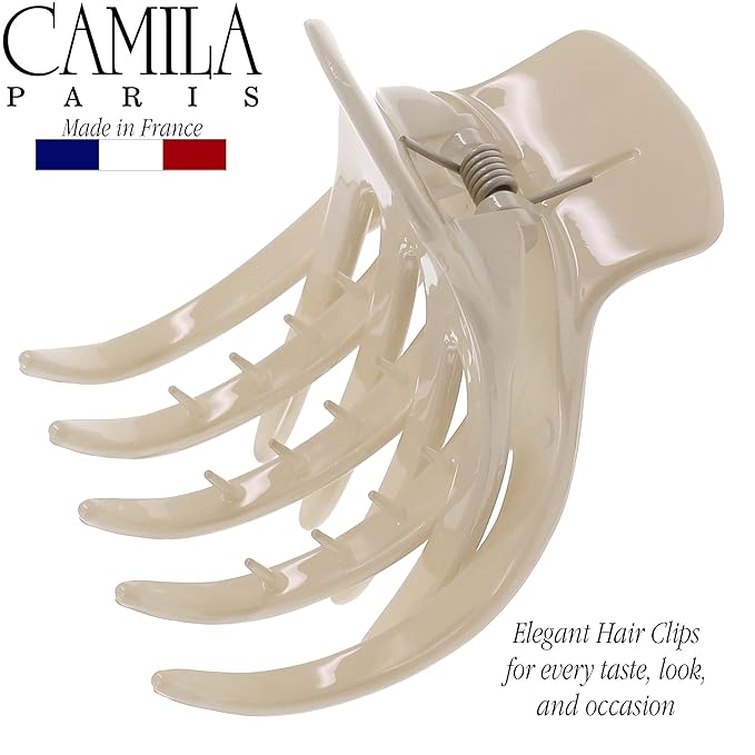 Camila Paris CP3539 French Hair Clip for Women, Hair Side Clips, 2.5 Inch Girls Hair Claw Clips Jaw Fashion Durable Styling Hair Accessories for Women, Strong Hold No Slip Grip, Made in France