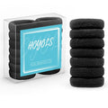 HOYOLS Black Seamless Hair Ties for Thick Hair, No Damage Ponytail Holders Elastics Scrunchies for Women Girls (Black)