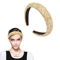 Gold Sparkle Headband for Women Fashion Glitter Wide Headbands Bling Comfortable High Elastic Head Band Hairband Hairhoop Hair Accessories for Women