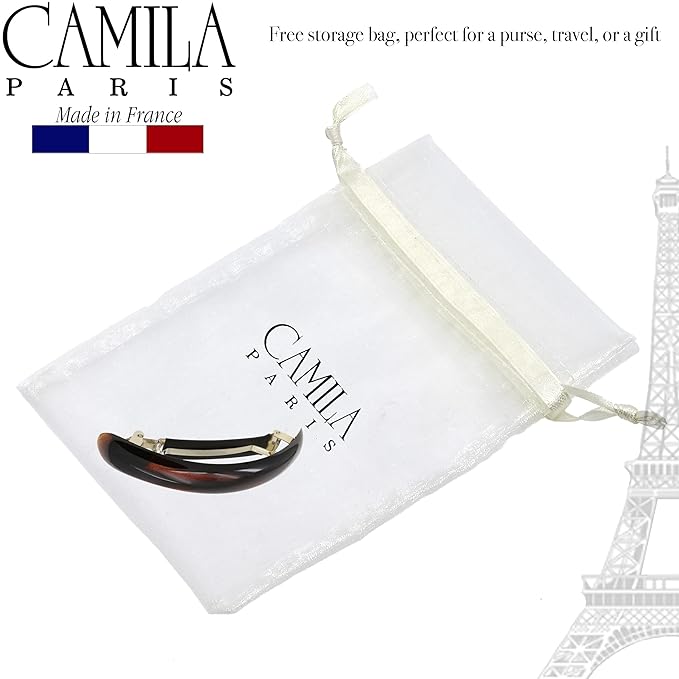 Camila Paris CP2638 French Hair Barrette Clip for Girls for Thick Curly Wavy Long Hair, Strong Hold Grip Hair Clips for Women, Automatic, No Slip Durable Styling Girls Hair Accessories, Made in France