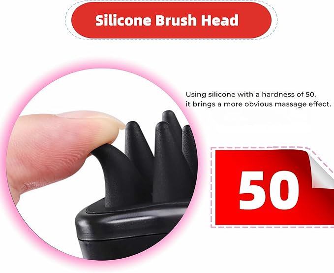 Hair Scalp Massager -Sonic Scalp Scrubber with Soft Silicone Bristles for Hair Growth & Dandruff Removal, IPX6 Waterproof Hair Shampoo Brush for Scalp Exfoliator (White)