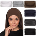 Cobahom 6Pcs Wide Headbands for Women Non Slip Soft Fabric Hair Wrap Boho Head Bands Elastic Sport Hair Bands for Workout Yoga Running (Neutral Color)