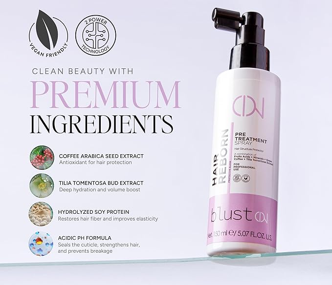 Hair Reborn Spray – Professional Daily Treatment for Damaged & Color-Treated Hair – Strengthening, Hydrating & Protective Vegan-Friendly Leave-In Spray – 100 ml / 5.07 oz
