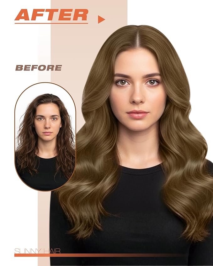 Sunny Hair Tape in Hair Extensions Real Human Hair Invisible Remy Hair Extensions Tape ins for Women Light Brown 22 inch 20Pcs