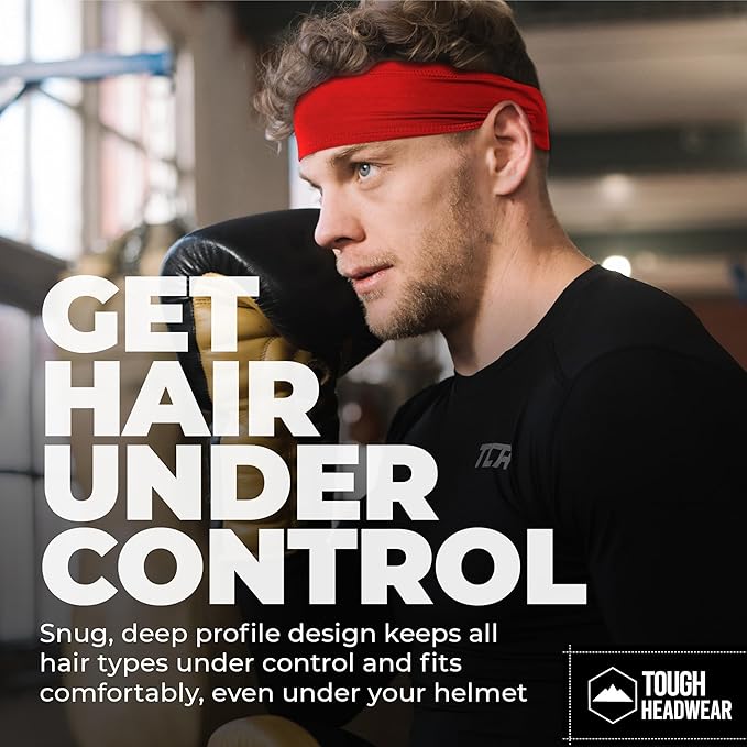 Tough Headwear Tough Outfitters Headband for Men - Mens Headbands - Working Out Sports Performance Head Bands - Athletic Cycling Running Sweat Band, Football Headbands - Sweat Bands Men/Women